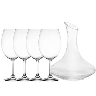 Imagem de Decanter de Vinho Vidro 1,5L e 4 Taças de Cristal Bohemia Sommelier 580ml para Degustação
