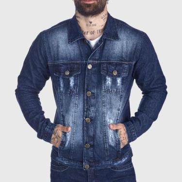 Imagem de Jaqueta Jeans HNO Jeans Destroyed Used Azul, G