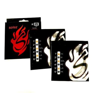 Imagem de Encordoamento 009 para guitarra Tensão Leve SOLEZ  PACK DUPLO