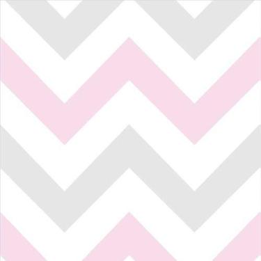Imagem de Papel De Parede Chevron Baby Rosa E Cinza - 2,50x0,50m - DEKAL DECOR