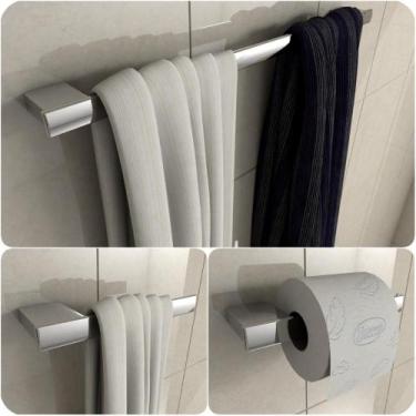 Imagem de Kit De Acessórios Para Banheiro Cromado Master 3 Peças - HomeDecor