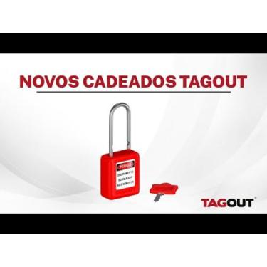 Imagem de Cadeado De Bloqueio Nr12 Loto Haste Alumínio Tagout, Vermelho