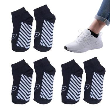 Imagem de Kit 06 Pares Meias Soquetes Masculinas Cano Curto Invisível Algodão Ap