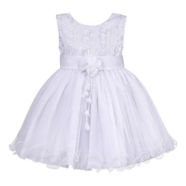 Imagem de Vestido Infantil Busto Bordado Renda Batizado  - Mazzi Baby, 2