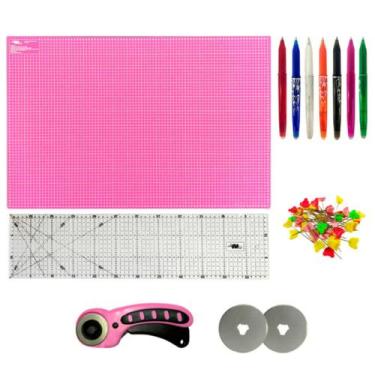 Imagem de Kit Base de Corte Tecidos Papel Para Patchwork Artesanato A3 45x30 Reg