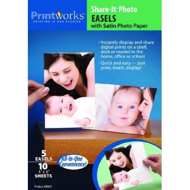 Imagem de Printworks Cavaletes fotográficos "Share-It" com conjunto de papel fotográfico, 5 cavaletes com 10 folhas de papel fotográfico de 10 x 15 cm, (00627)