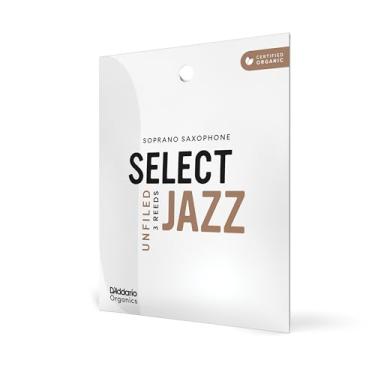 Imagem de D'Addario Palhetas de saxofone soprano não arquivadas Organic Select Jazz - palhetas de saxofone - seladas individualmente - 2 médias, pacote com 3