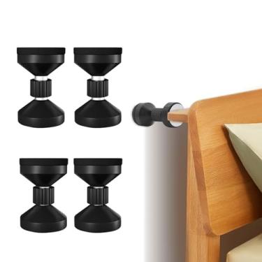 Imagem de dadop Rolhas de cabeceira para parede, moldura de cama rosqueada ajustável, ferramenta antivibração para camas, sofás, armários, fácil de instalar, 4 peças, (4,2 cm - 6,7 cm)
