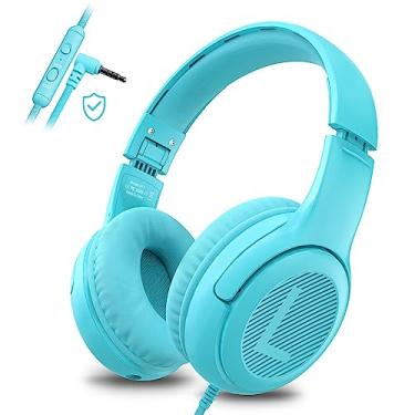 Imagem de Fone de ouvido infantil com fio awatrue - Fones de ouvido infantis com limite de volume de 85/94dB, conector de 3,5 mm, dobráveis, ajustáveis para meninas, meninos, crianças, adolescentes, smartphones