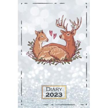 Imagem de Diary 2023: A5 (6x9) | One Week on a Double Page | From Monday to Sunday | Weekly Planner | Deer Animals Motif | qb2