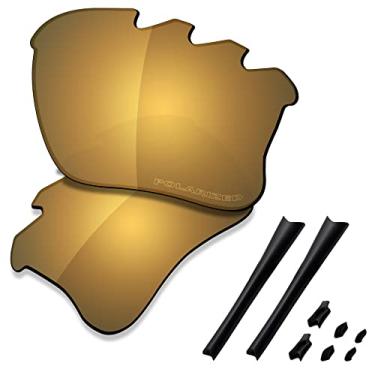 Imagem de SAUCER Lentes de reposição premium e kits de borracha para Oakley Flak Jacket XLJ ventilado | Flak Jacket XLJ Óculos de sol ventilados Low Bridge Fit High Defense - Bronze dourado polarizado