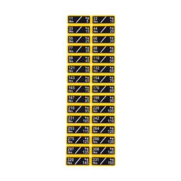 Imagem de Pegciuho Adesivos de número de peso, etiquetas de pilha de peso, acessórios de máquina, decalques de academia para identificação de peso, adesivos de peso, 5 a 150kg, 3.5 Cm X 1.3 Cm