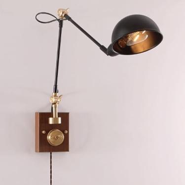 Imagem de Luminárias de parede japonesas estilo Wabi-sabi com zíper, arandelas de parede com direção ajustável para corredor de quarto com base E26/E27, luz de parede para estudo de hotel de cabeceira