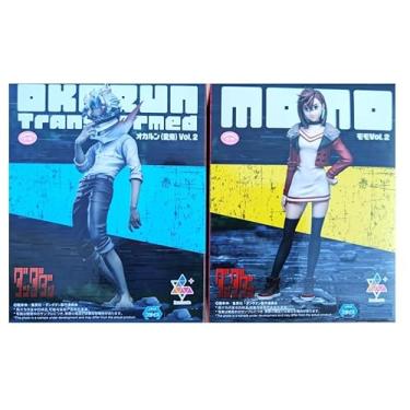 Imagem de Dandadan Luminasta Figura Estátua Vol.2 Momo & Okarun Transformado Conjunto de 2 figuras de ação de anime preto japonês