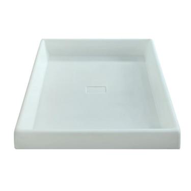 Imagem de Prato Base Grande Quadrado Vaso Polietileno 40cm Branco