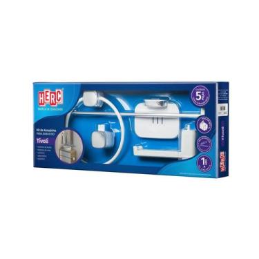 Imagem de Kit de acessórios para banheiro em PVC cromado 5 peças Lavello 4091 He