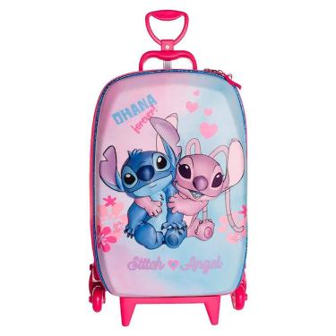 Imagem de Mala Infantil Escolar Stitch e Angel 3D com Rodas Triplas 3857DM24 - Diplomata