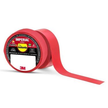 Imagem de Fita Isolante Imperial 18 mmx10 m Vermelha 3M - 3m do  Brasil