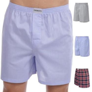 Imagem de Kit 3 Cuecas Samba Canção Presidente 100% Algodão, G