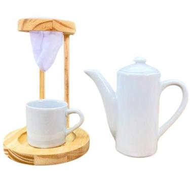 Imagem de Kit Café Sem Pressa Completo Suporte+Bule+Coador+Xícara - Antilope Dec
