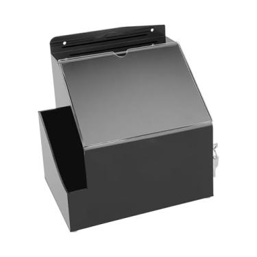 Imagem de IEUDNS Caixa de votação com suporte de sinal, caixa de coleção de rifas, caixa de doação acrílica com trava para arrecadação de fundos, Preto