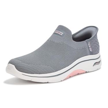 Imagem de Skechers Tênis feminino Go Walk Arch Fit 2.0 Val sem cadarço, Carvão/Rosa, 38