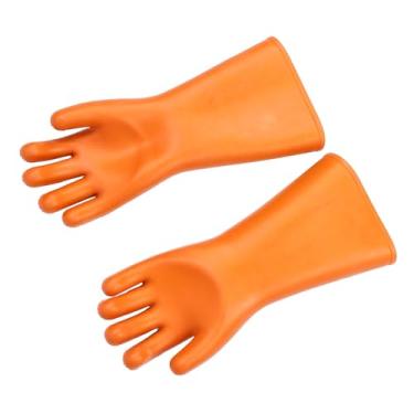 Imagem de Luvas Eletricista Isoladas De Alta Tensão Luvas De Proteção De Segurança De Borracha 12kV Grossa 25000V
