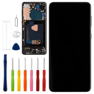 Imagem de [com moldura] Conjunto digitalizador de tela sensível ao toque LCD Vvsialeek para Galaxy S21 Plus [6,7 polegadas] SM-G996B, SM-G996B/DS, SM-G996U com kit de ferramentas de reparo técnico - Função de
