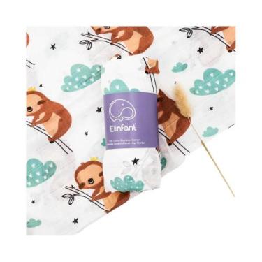 Imagem de Swaddle de Musselina de Algodão e Bambu 120x110cm - Envoltório Macio e