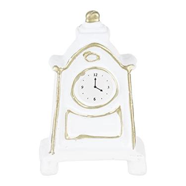 Imagem de Relógio de casa de bonecas 1:12, relógio de mesa bonito e bonito para casa de bonecas ecologicamente correto para entusiastas de casas de bonecas para presentes significativos