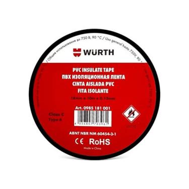 Imagem de Fita Isolante Preta 18mm x 10m Wurth - Unid.