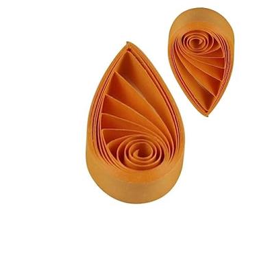 Imagem de Tiras de papel Quilling em tons vermelhos de 5 mm em tons de cranberry - 120 peças/conjunto de tiras Quilling de comprimento de 53 cm - ferrugem escarlate cor pastel (abóbora laranja)