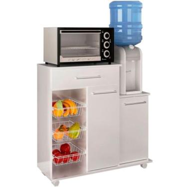 Imagem de Balcao Fruteira Cozinha 2 Portas 89 cm MF185 Branco Dtall - Milani Sto