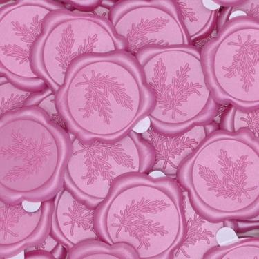 Imagem de SHOWIN Adesivos de selo de cera - rosa rosa, ótimo para convites de casamento, envelopes de cartões, cartas de caracol, pacotes de vinho, ideias de presente de Natal, pacote com 50