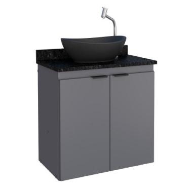 Imagem de Armário de Banheiro Suspenso com Lavatorio Cascais Cinza - Mais de Cas