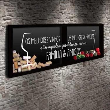 Imagem de Porta Rolhas e Tampinhas Panorâmico - Colecionamos momentos - Quadro N