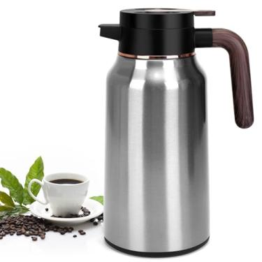 Imagem de Garrafa térmica de café de 1,984 g, garrafas de aço inoxidável para líquidos quentes 36 horas, garrafas de café isoladas para manter café quente, água quente, chá, bebidas quentes (prata)