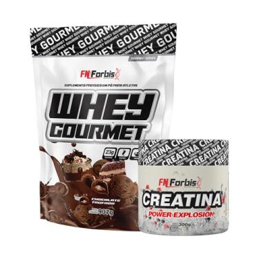 Imagem de Kit Whey Protein Gourmet Refil 907g + Creatina Power Explosion 300g - FN Forbis Nutrition (Chocolate Trufado)