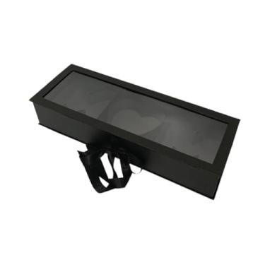 Imagem de UGPLM Mamãe Caixa de presente de flor em forma de carta 22x7.8x4inch Acessório vazio de papelão versátil de papelão com tampa decoração do dia das mães, Preto