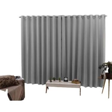 Imagem de Cortina 5,00x2,60 Sala Quarto Cozinha Voil forro Blackout - Shoppingne