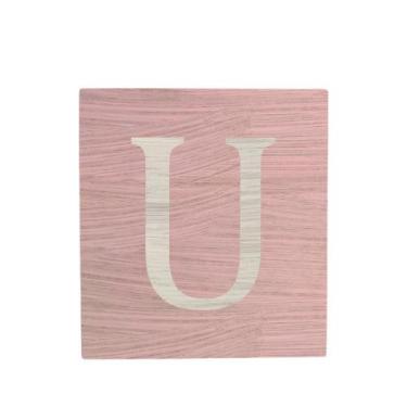 Imagem de Cubo Rosa Bebê Letra Branca Festa Chá de Bebê Decoração 8x8x8 Cm Mdf M