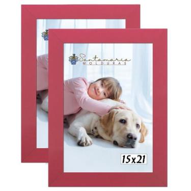 Imagem de Kit 2 Molduras Porta Retrato 15X21 Rosa - Santamaria Molduras