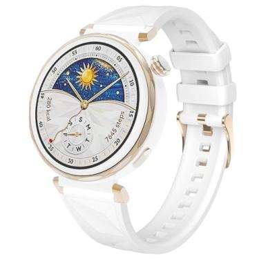 Imagem de DEALELE Pulseiras de substituição compatíveis com Huawei Watch GT5 Pro 42 mm / GT5 41 mm / GT4 41 mm/Garmin Venu 3S / Forerunner 265S / Fossil Gen 6, pulseira de silicone macio de cristal de gelo de