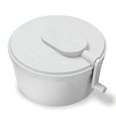 Imagem de Centrífuga Lava e Seca Salada Saladeira Manual Verduras Folhas Alface Secador Branca Ghidini Importada
