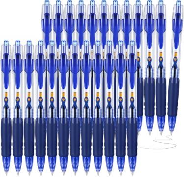 Imagem de TaoBary 50 canetas de conscientização do câncer de cólon fita azul caneta esferográfica de gel de tinta preta retrátil de 0,5 mm, próstata, câncer colorretal de próstata, acessórios para lembrancinhas