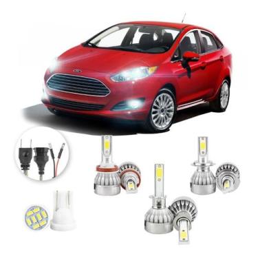 Imagem de Lampadas Led Ford Fiesta Sedan 2011 A 2016 H8 H1 H7 20000lm - V10, Bra