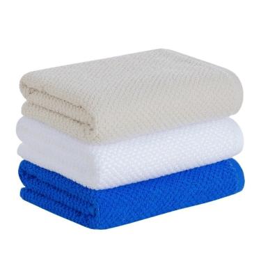 Imagem de Jogo Pano De Copa Quadriculado 3 Peças 48x71cm - Buddemeyer - Azul/Branco/Bege