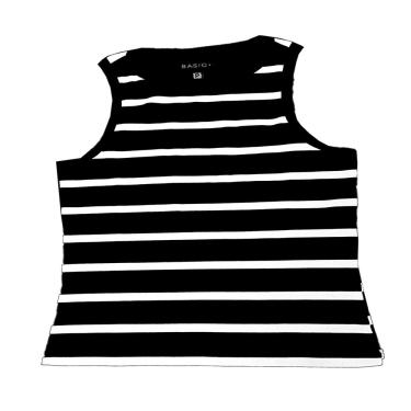 Imagem de REGATA LISTRADA, BASIC+, EM MALHA ALGODÃO COM POLIESTER E ELASTANO, REF B978 NA COR BTO...