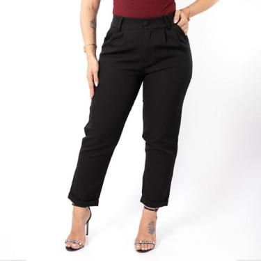 Imagem de Calça Alfaiataria Skinny Barra Italiana Mom Cós Alto Casual - SWISS BO