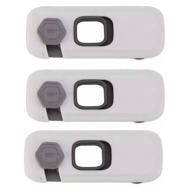 Imagem de Trava de Segurança Geladeira Gaveta Kit 3 unidades Criança Bebe Fechadura Armario Gaveta Porta Evita Acidente Resistente